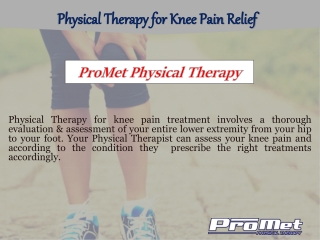 Physical Therapy Treatment for Knee Pain Relief - ProMet