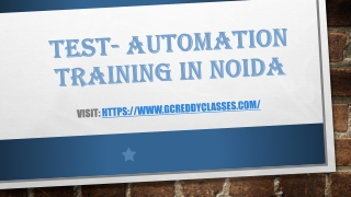 Test- Automation Training in Noida