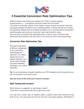 5 Essential Conversion Rate Optimization Tips - Mackerel Solutions