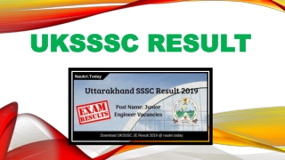 UKSSSC Result 2019 For 100 Jr. Engineer Posts | Check UKSSSC Cut Off