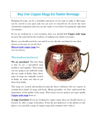 Copper Mule Mugs