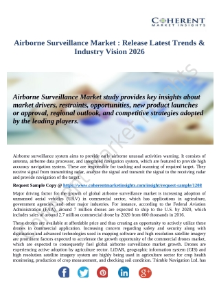 Airborne Surveillance Market Impact Of Existing And Emerging Flexible Trends, Drivers Till 2026