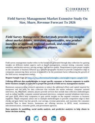 Field Survey Management Market Growth, Trends, Absolute Opportunity And Value Chain 2018 To 2026