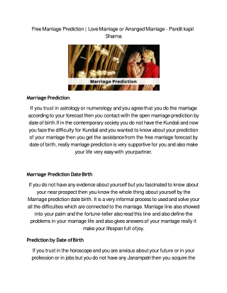Love Marriage or Arranged Marriage - Pandit kapil Sharma