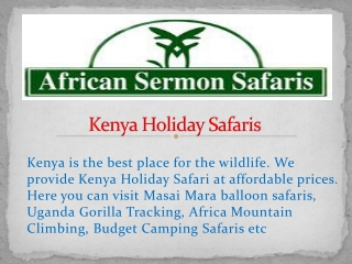 Kenya Holiday Safaris