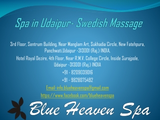 Spa in Udaipur- Swedish Massage