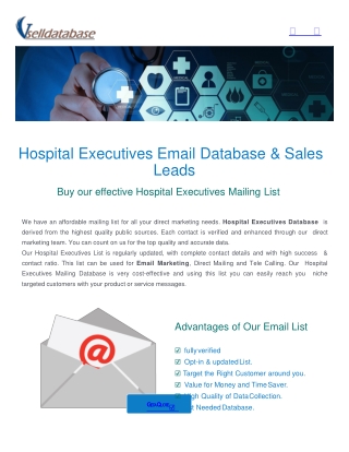 Hospital Executive Email Database- USA