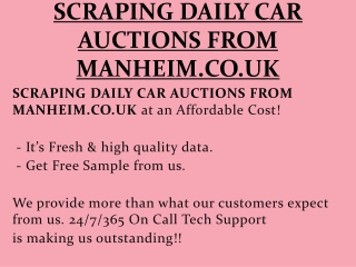 SCRAPING DAILY CAR AUCTIONS FROM MANHEIM.CO.UK