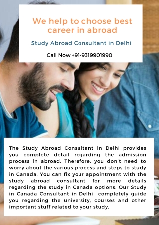 EduCastles - Study Abroad Consultant in Delhi helps to choose best career in abroad