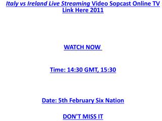 HQD RUGBY TV>>> Italy vs Ireland Live Streaming Six Nations