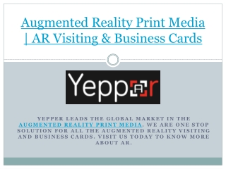 Augmented Reality Print Media | AR Visiting & Business Cards