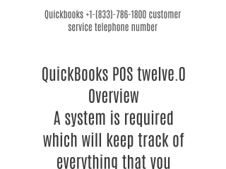 Quickbooks 1-(833)-786-1800 customer care telephone number