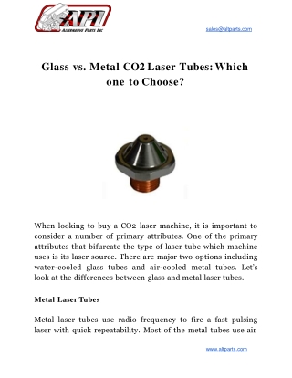 Glass vs. Metal CO2 Laser Tubes: Which one to Choose?