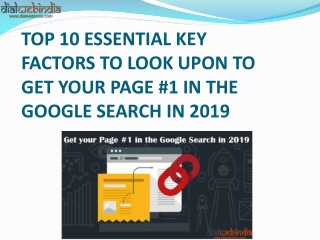 GET YOUR PAGE #1 IN THE GOOGLE SEARCH IN 2019
