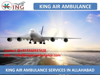 Hire King Air Ambulance Services from Allahabad and Lucknow