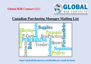 Canadian Purchasing Manager Mailing List