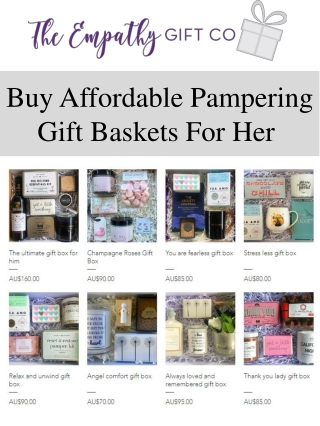 Buy Affordable Pampering Gift Baskets For Her