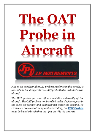 The OAT Probe in Aircraft