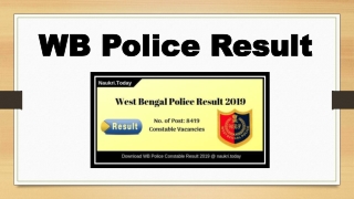 WB Police Result 2019 For Constable Posts | WB Police Cut Off Marks