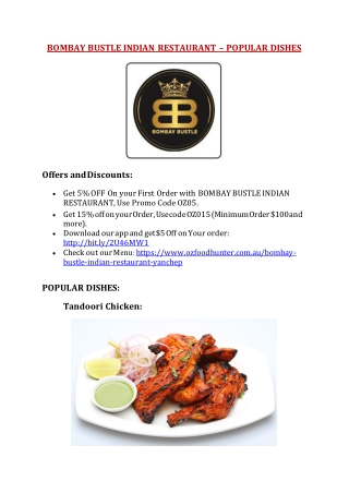 15% Off - BOMBAY BUSTLE INDIAN RESTAURANT-YANCHEP