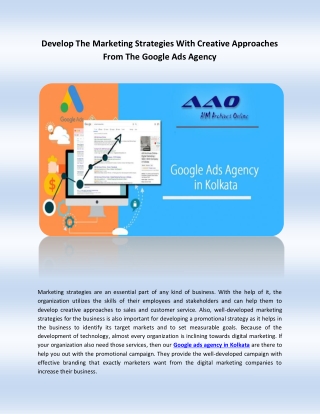 Develop The Marketing Strategies With Creative Approaches From The Google Ads Agency
