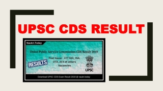 UPSC CDS Result 2019 | Check UPSC CDS (1) 2019 Exam Result Here