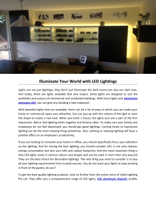 Illuminate Your World with LED Lightings