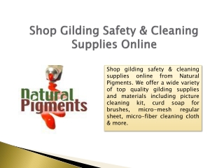 Shop Gilding Safety & Cleaning Supplies Online – Natural Pigments