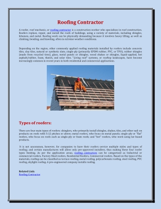 Roofing contractors | Builders-Roofing