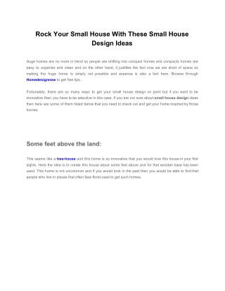 Rock Your Small House With These Small House Design Ideas