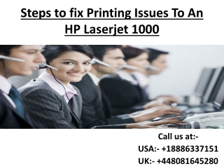 Steps to fix Printing Issues To An HP Laserjet 1000