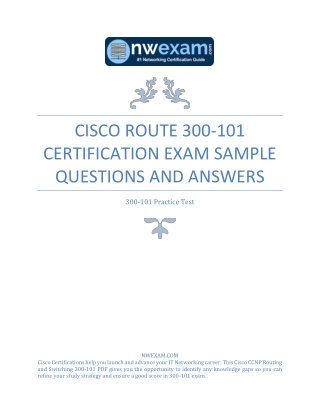 Cisco ROUTE 300-101 Certification Exam Sample Questions and Answers