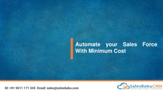 Automate Your Sales Force With Minimum Cost