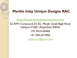 Marble Inlay Unique Designs RAC