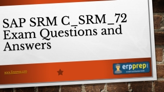 Latest Questions and Answers for SAP SRM C_SRM_72 Certification Exam