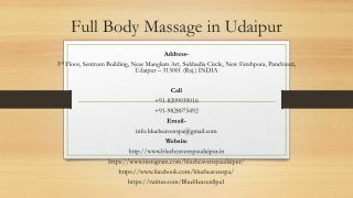 Full Body Massage in Udaipur