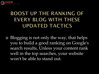BOOST UP THE RANKING OF EVERY BLOG WITH THESE UPDATED TACTICS