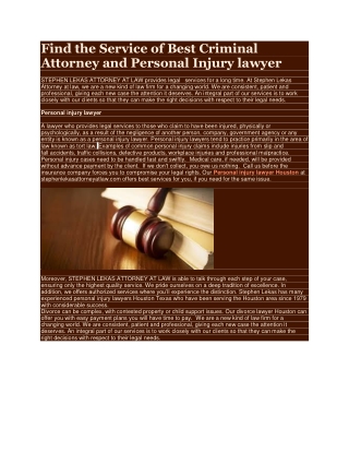 Find the Service of Best Criminal Attorney and Personal Injury lawyer
