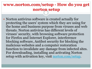 www.norton.com/setup - How do you get norton setup