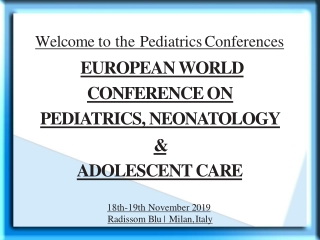 Pediatrics Summit 2019 | Vaccines