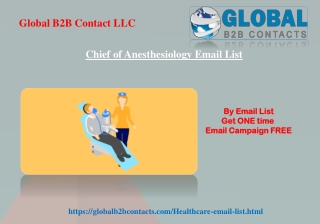 Chief of Anesthesiology Email List