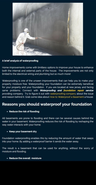 The brief analysis of the waterproof house foundation