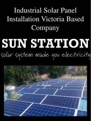 Industrial Solar Panel Installation Victoria Based Company