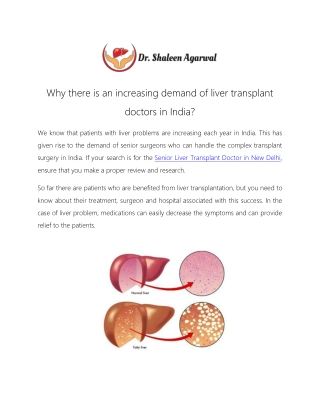 Why there is an increasing demand of liver transplant doctors in India?