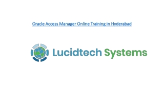Oracle Access Manager Online Training | Oracle Access Manager Training