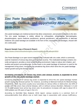 Zinc Paste Bandage Market: Top Global Players Competition with Production, Consumption, Revenue and Gross Margin by 2026