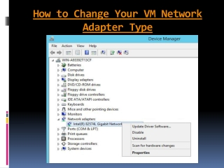 How to Change Your VM Network Adapter Type