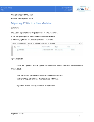 Migrating AT Lite to a New Machine | Asset Tracking software