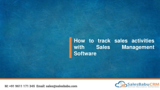 How to track sales activities with Sales Management Software