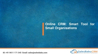 Online CRM: Smart Tool For Small Organisations